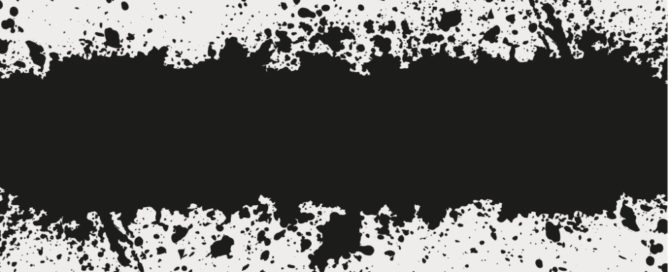 a splash of black ink across a white canvas